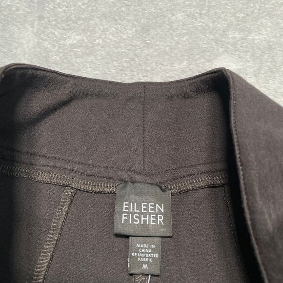 Eileen Fisher Pants Women Medium Brown Heavyweight Rayon Knit Tab Waist Trouser - Picture 3 of 10